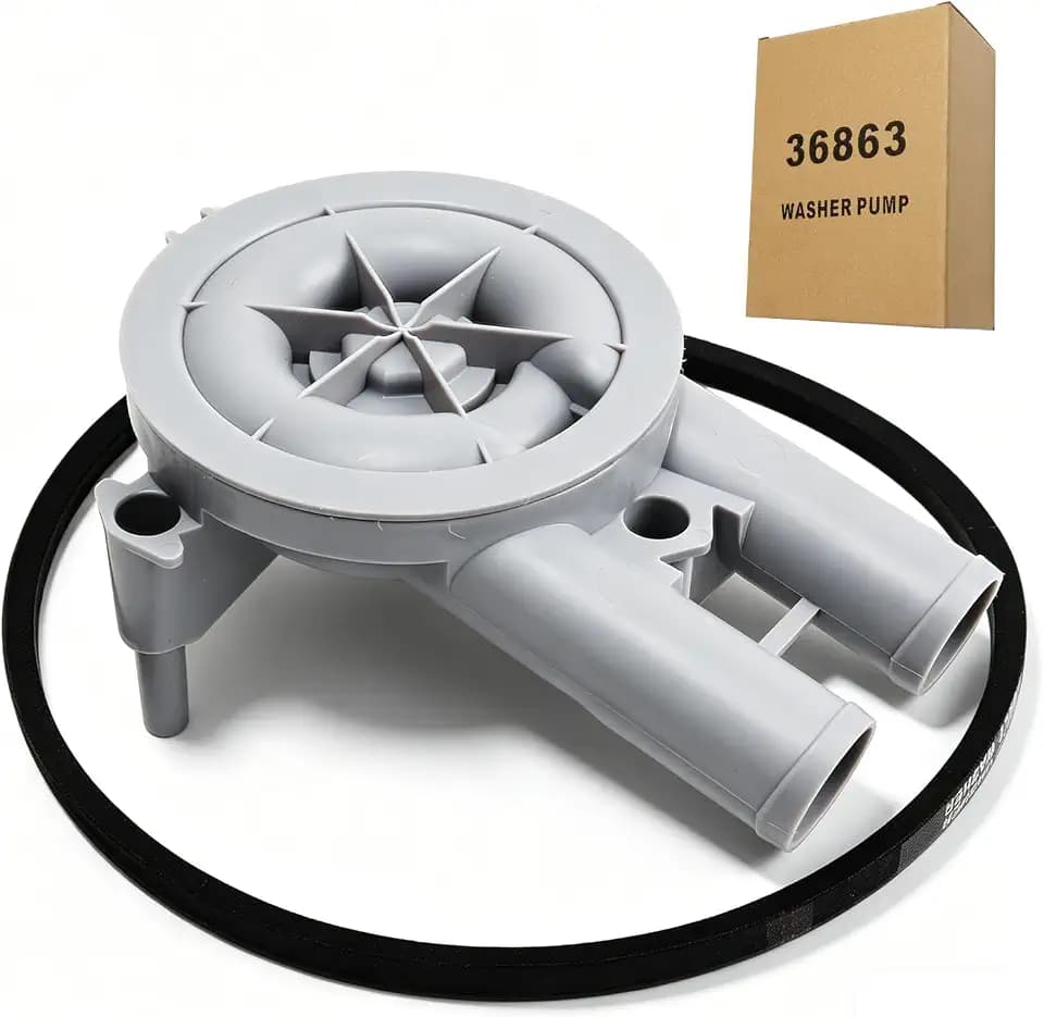 Upgraded Washer Drain Pump and Belt Kit Compatible with Alliance Speed Queen M/N 8/Post Cissel Lpso Replace#: RB150003 36863 38174 201566P 27001036 205217P 201566