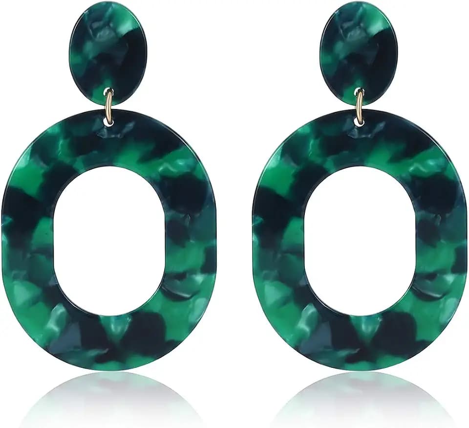 Acrylic Earrings For Women Statement Geometric Earrings Resin Acetate Drop Dangle Earrings Mottled Hoop Earrings Fashion Jewelry