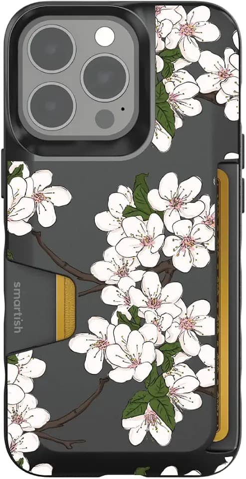 Smartish® iPhone 13 Pro Wallet Case - Wallet Slayer Vol. 1 [Slim + Protective] - Very Cherry Blossoms - Drop Tested 6FT - Credit Card Holder - Floral Case for Women - Fits Apple iPhone 13 Pro