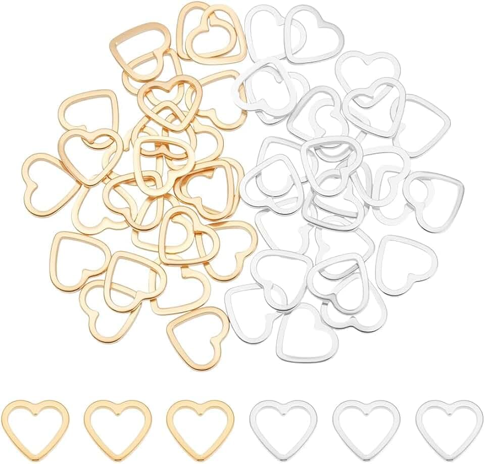 UNICRAFTALE 50Stk Herz Charm Verbinder für Valentinstagsgeschenke