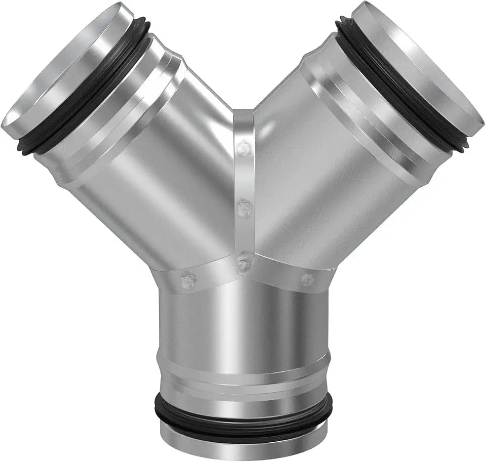 4" Duct Splitter Y Shaped Connector with Rubber Gasket