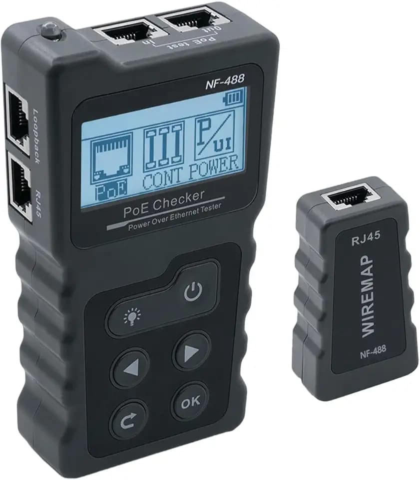 Mcbazel Netzwerktester RJ45 POE, LAN Kabeltester LCD CAT5e CAT6 CAT6a