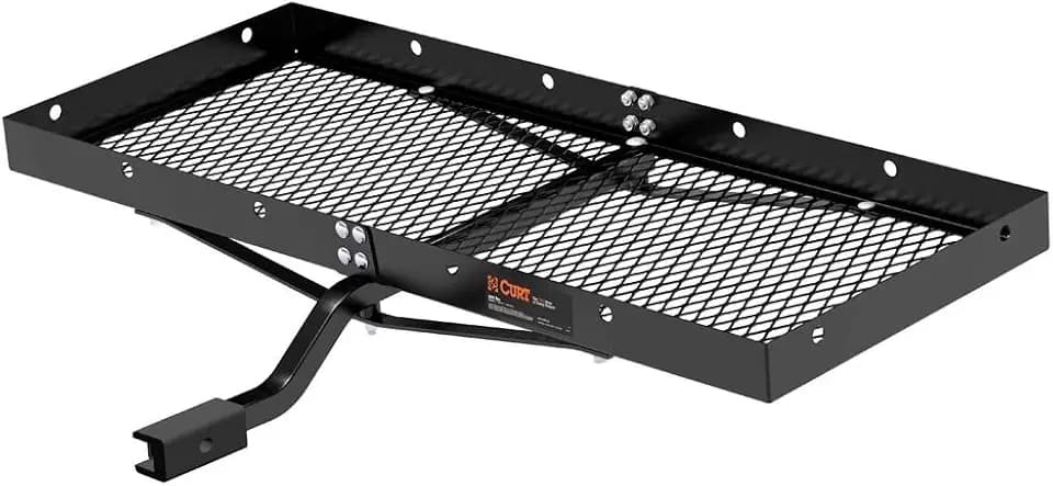 CURT 18110 48" x 20" Steel Tray Cargo Carrier, 1-1/4" Shank, 300 lb