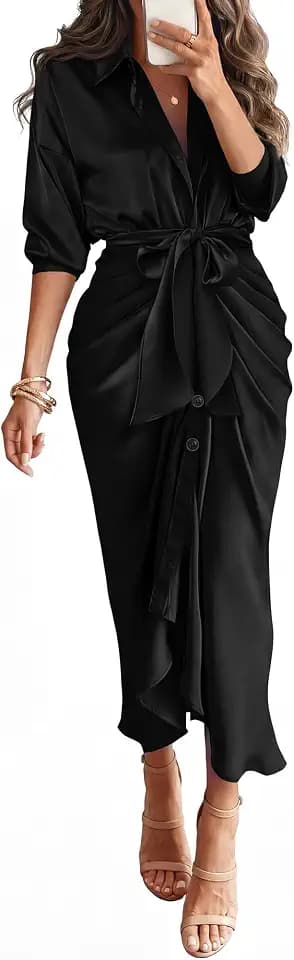 BTFBM Button Dwon Fall Dresses for Women 2026