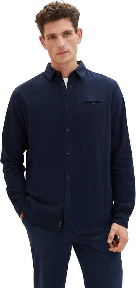 TOM TAILOR Herren Regular Fit Hemd mit Brusttasche