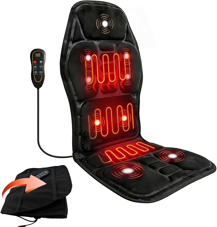 Massagesitzauflage mit Wärme & Vibration für Nacken und Rücken