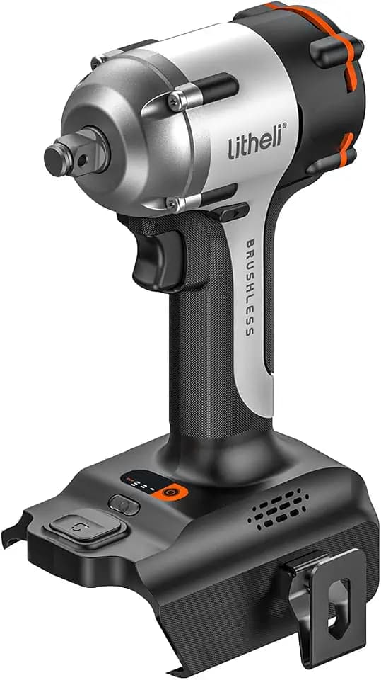 LiTHELi 20V Brushless Impact Wrench 1/2 inch, Max 332Ft-lbs High Torque Impact Gun, 2500RPM Power Impact Tool for Car & Home, Compatible 20V U-Battery (Tool Only, Battery Not Included)