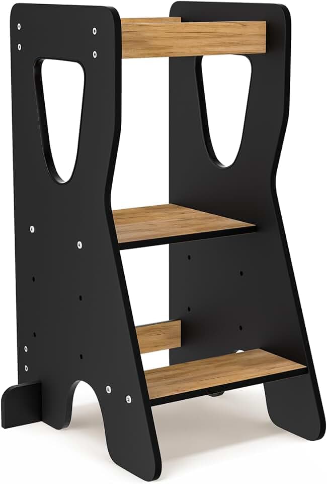 COSYLAND Lernturm für Kinder, Höhenverstellbar mit R-Förmigem Design