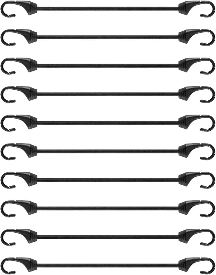 Small Bungee Cords with Hooks 9 inch, 10-Piece, UV-Resistant, 5 mm Elastic Bungee Cord…