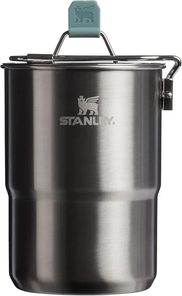 Stanley Wildfare Go 4-Teiliges Kochset aus Edelstahl mit Topf und Deckel, 2 stapelbare Becher, Camping-Essentials für Ihre Küchenbedarf, BPA-frei