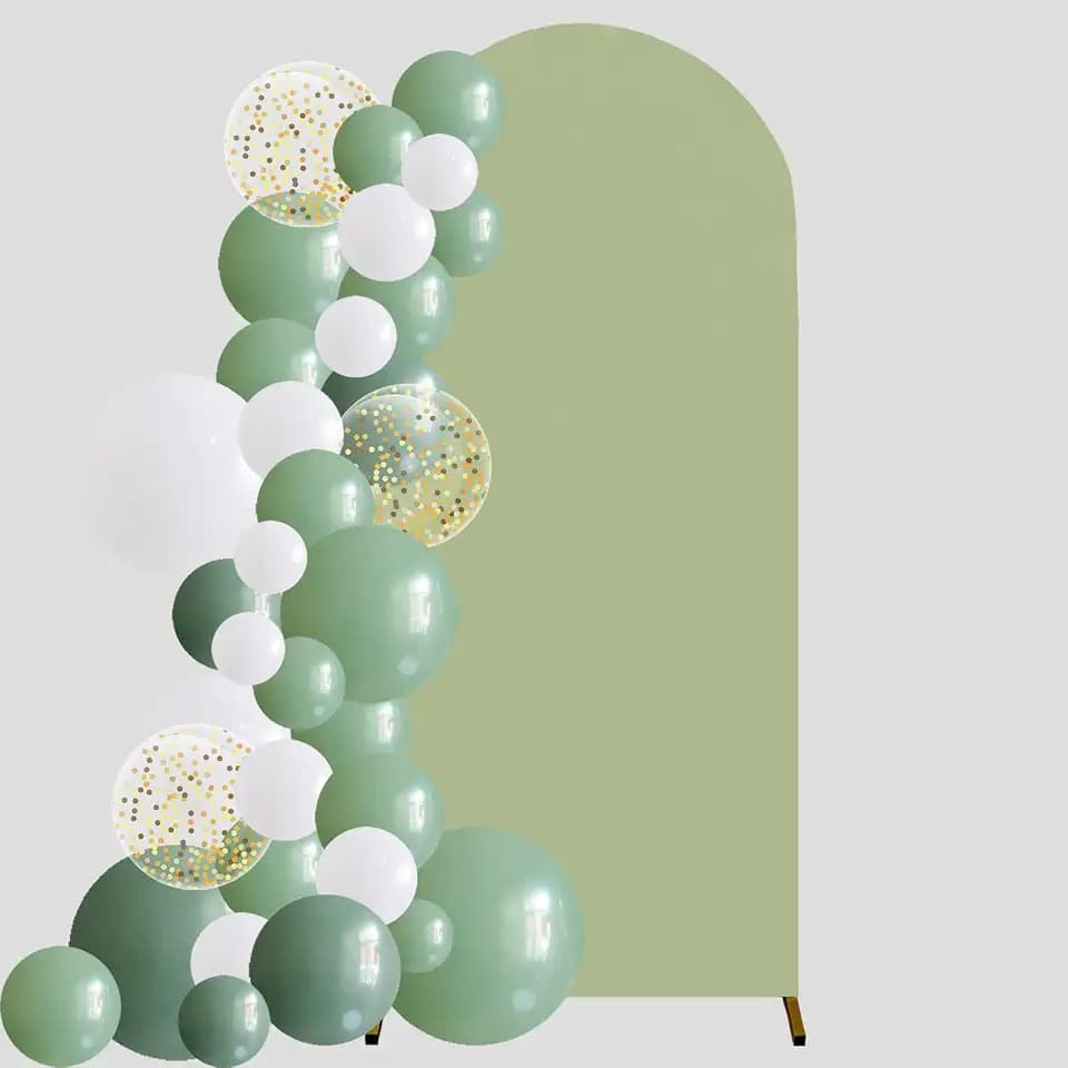 U+U 6FT Wedding Arch Cover, Spandex Arch Backdrop Cover (Sage Green)