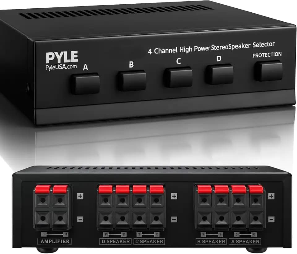 Pyle 4-Channel High Power Stereo Speaker Selector - A/B/C/D