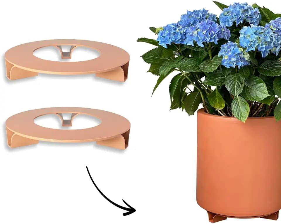 2er Set - Blumentopf Untersetzer - Farbe: Terrakotta - Rund - 27cm Durchmesser – Untersetzer Blumentopf – Recycling Material - Made in Germany