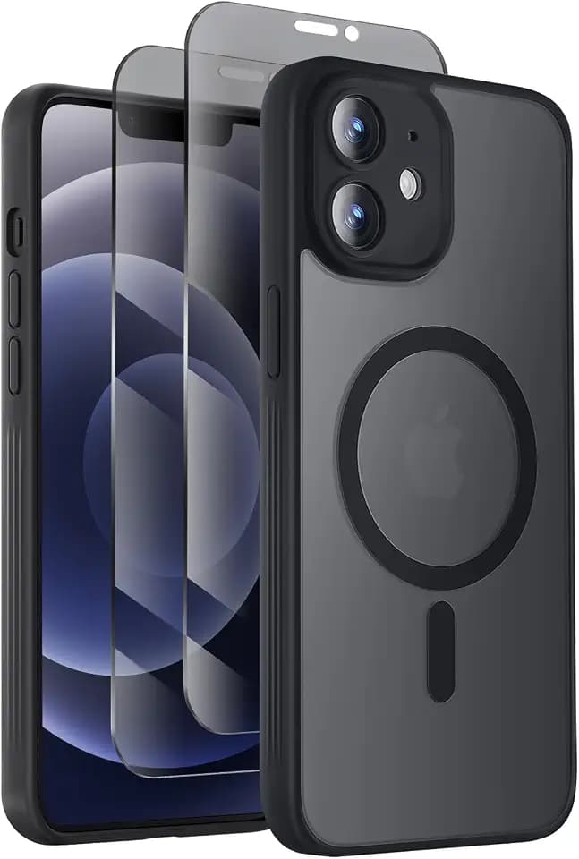 Symcele Designed for iPhone 12 Case, Black