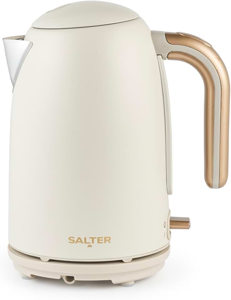 Salter Pebble Wasserkocher 1,7 l, Creme/Gold