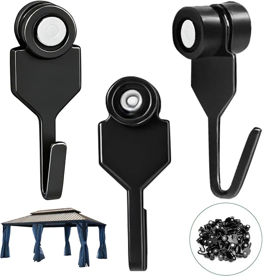 Gazebo Curtain Hooks Heavy Duty Galvanized Steel 36Pcs