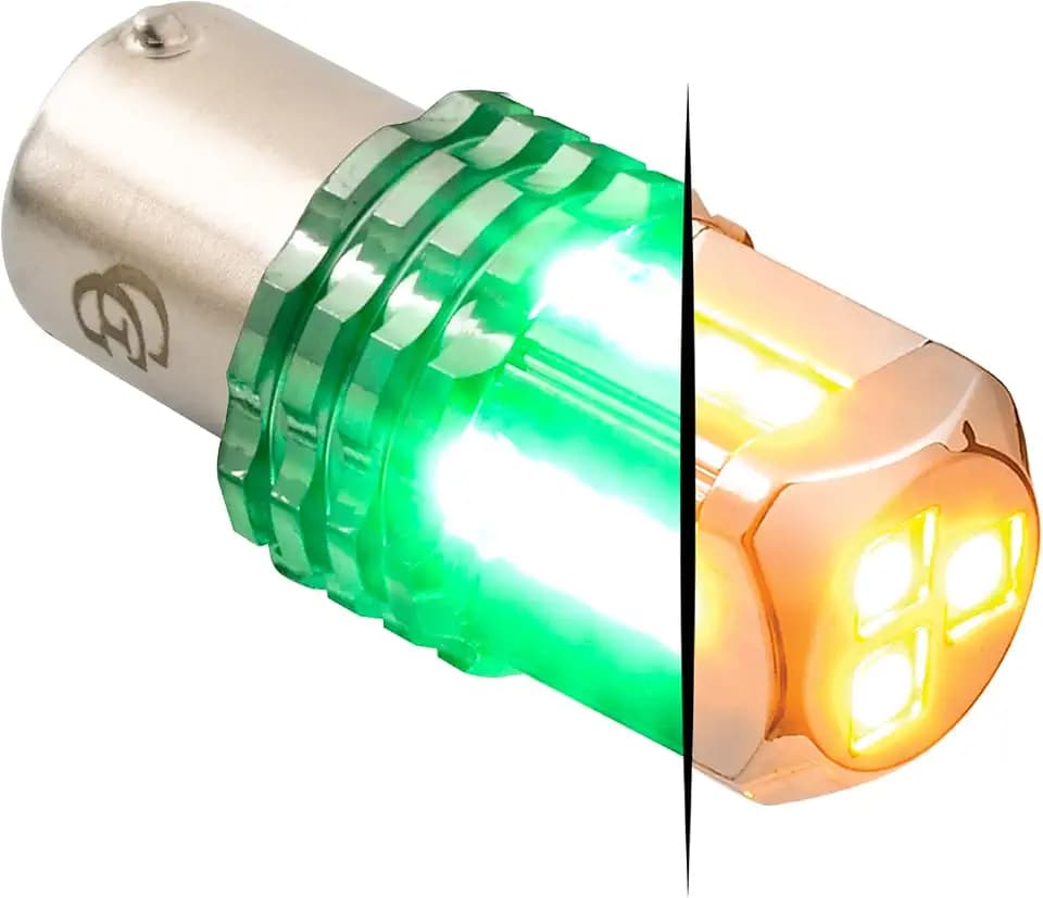 GG Grand General 70753 1157 Dual Color Amber/Green 15 LED Tower Bulb, 12V, Single Pack