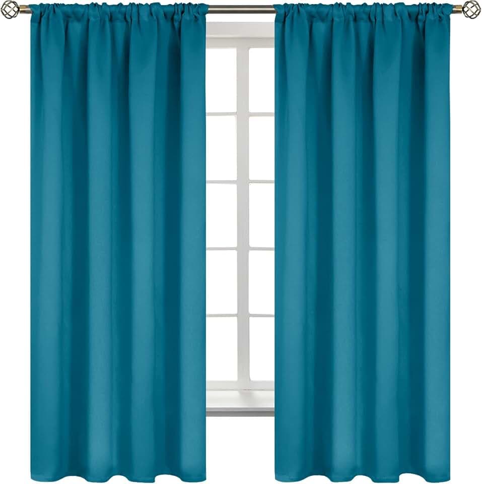 BGment Teal Blackout Curtains 63 Inch Length, Turquoise Bedroom Drapes