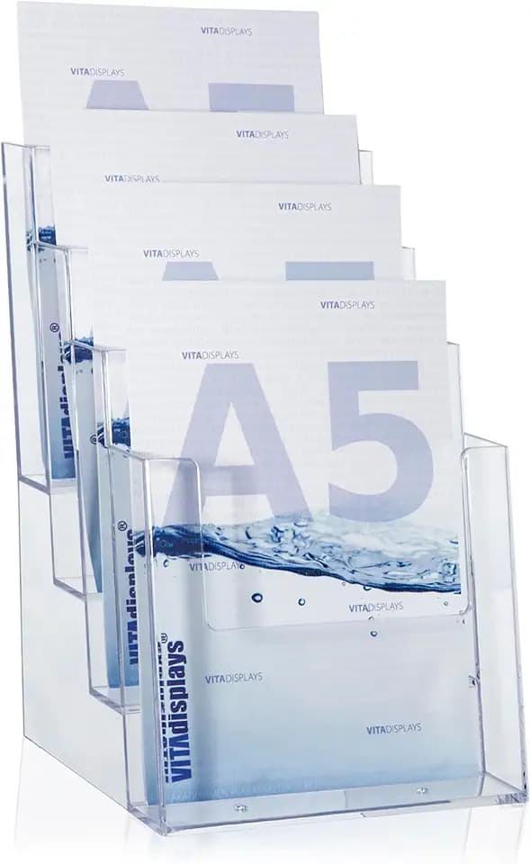Taymar® DIN A5 Prospektständer mit 4 Etagen, Transparent