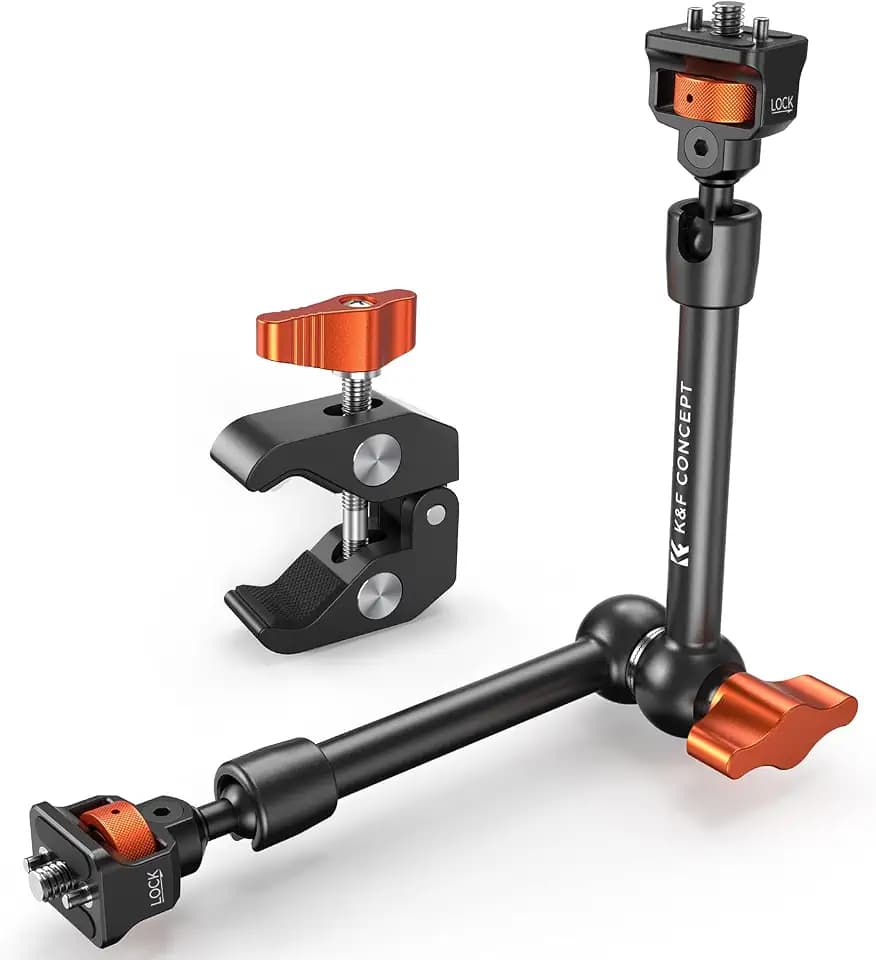K&F CONCEPT 11" Magic Arm Clamp with Clamp ARRI 1/4" & 3/8" Thread Screw
