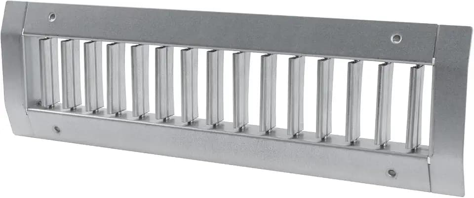 13" x 3" Grille for Round Spiral Duct - Galvanized Steel Register Vent Cover for HVAC Ducting System - 1 Way Adjustable Louver Blades - Air Duct Ventilation Grill Conditioner/Air Exhaust