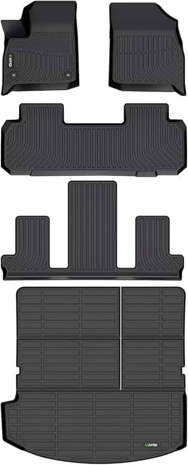 Floor Mats & Cargo Liner for 2018-2024 Buick Enclave All Weather Floor Liner Car Mats Cargo Liner Protection TPE Anti-Slip Automotive Custom Accessories - Black