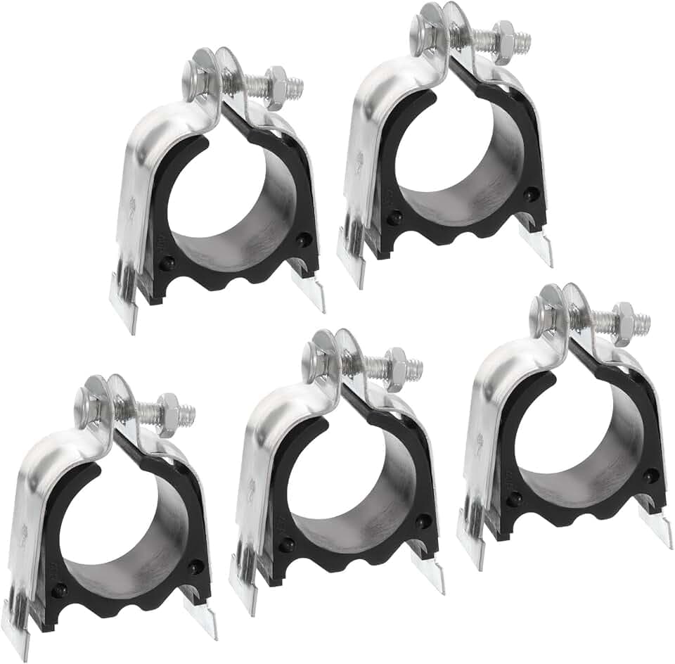 uxcell Rubber Cushion Strut Clamp 5Pcs 2"(50mm) Cushioned Clamp Strut Rigid Steel Pipe Clamp for Mounting PEX Pipe Tubing to Strut Channels