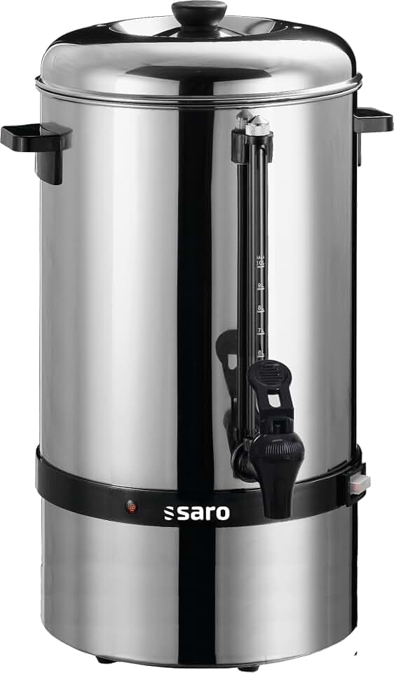 Saro Kaffeemaschine mit Rundfilter – 10 L / 70 Tassen – Edelstahl – Brüh- & Warmhaltefunktion – Sicherheitszapfhahn – Peilglas – 1,5 kW – Modell SAROMICA 6010
