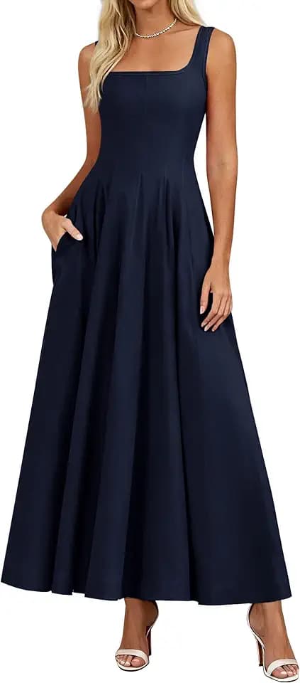 PRETTYGARDEN Cocktail Dresses for Women Formal 2026 Summer Sleeveless A Line Long Flowy Spring Wedding Guest Party Midi Dress