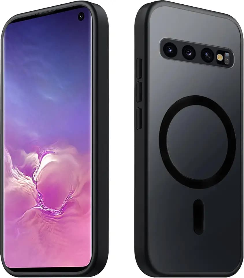 Tawarror Handyhülle für Samsung Galaxy S10 Hülle mit MagSafe, Matt Schwarz