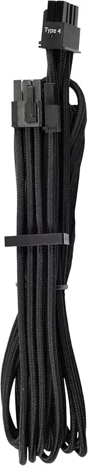 2Pack Individually 8-pin (6+2 Split) PCIe Cables (Single Connector) Type 4 Gen 4 Compatibility for Corsair PSUs – Black