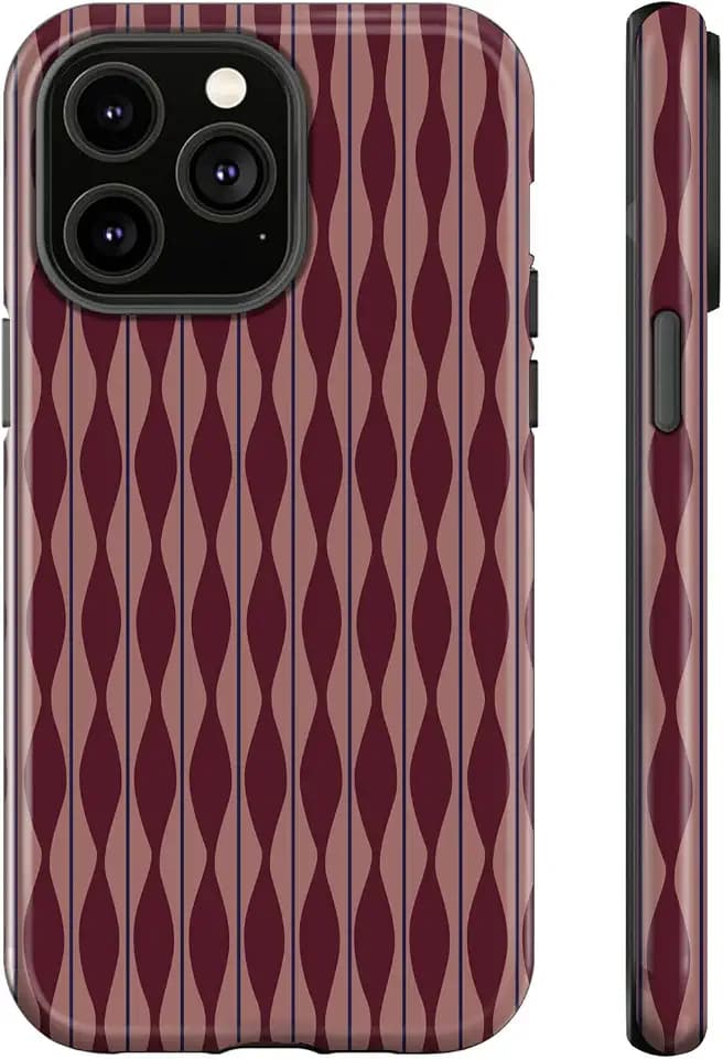 Generic Case Compatible with iPhone 13 Pro,Striped Brown Phone Case for Girl Women Men Boys,Dual-Layer Hard Shell+Silicone Cover-Shockproof Protective Case