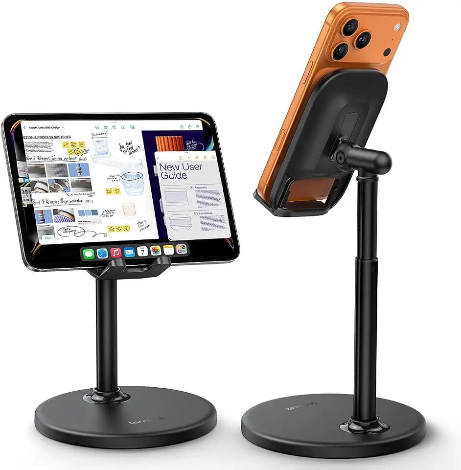 Lamicall Cell Phone Stand for Desk - [Height Angle] Adjustable Phone Holder