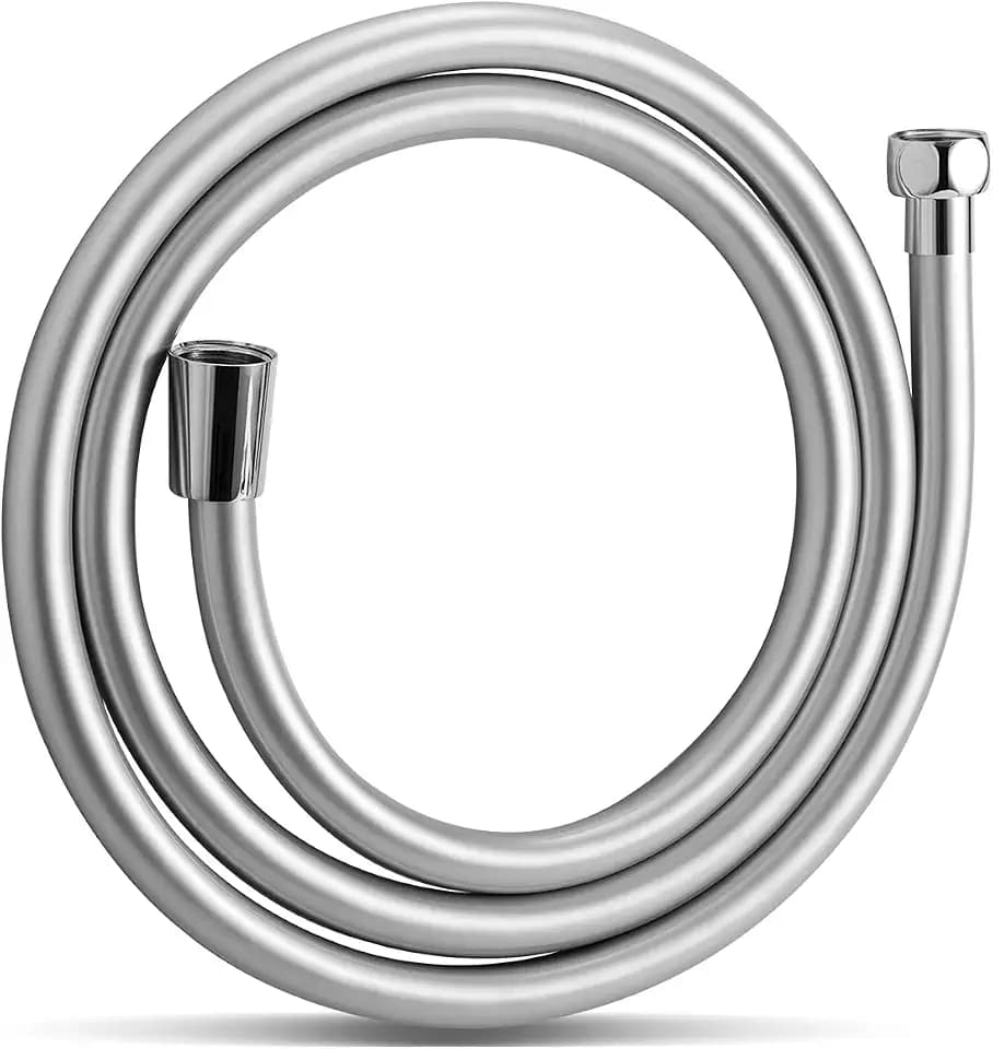 OFFO Duschschlauch 1,6m, Universal-Duschrohr mit Duschschlauch Brauseschlauch 1,5m Waschmaschine Hochdruck-Brauseschlauch für Badarmaturen Ersatz, silber