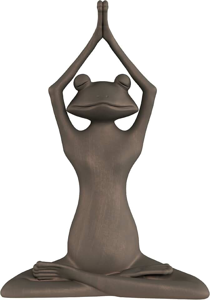 Pure Garden Meditating Frog Lawn and Garden Décor, Bronze