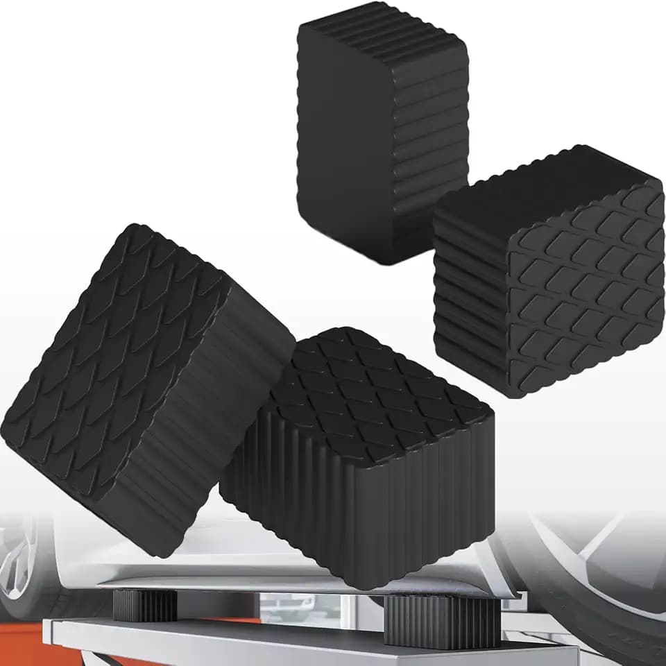 AIWFL 4Pack Solid Rubber Auto Lift Block 6-3/8" x 4-3/4" x 3.15"