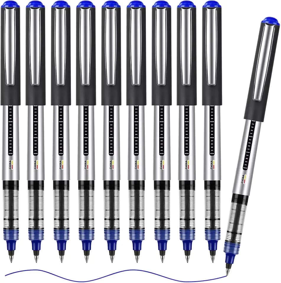OFFCUP Tintenroller, 10 Stück Tintenroller Stifte Blau 0,5 mm