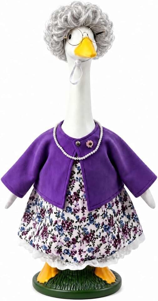 5Pcs Old Lady Porch Goose Outfits Grandma Geese Clothes for 23'' Statues