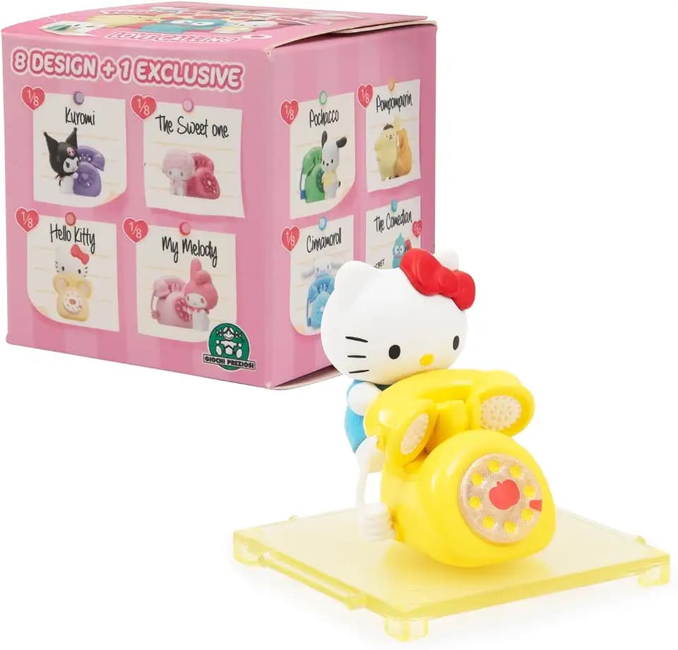 Hello Kitty, 1 Figur 4,5 cm und Zubehör in Einer transparenten Box, Serie Love Calling, zufälliges Modell, für Kinder ab 3 Jahren, HKT28