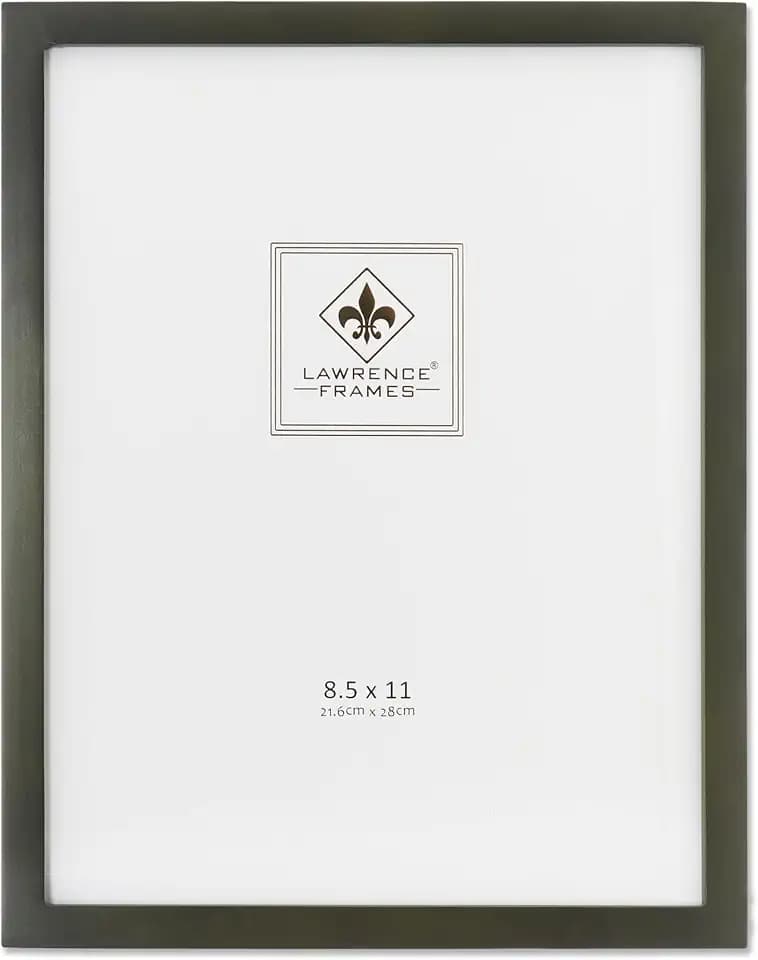 Lawrence Frames Collection Wood Certificate Picture Frame Gallery, Green, 8.5x11