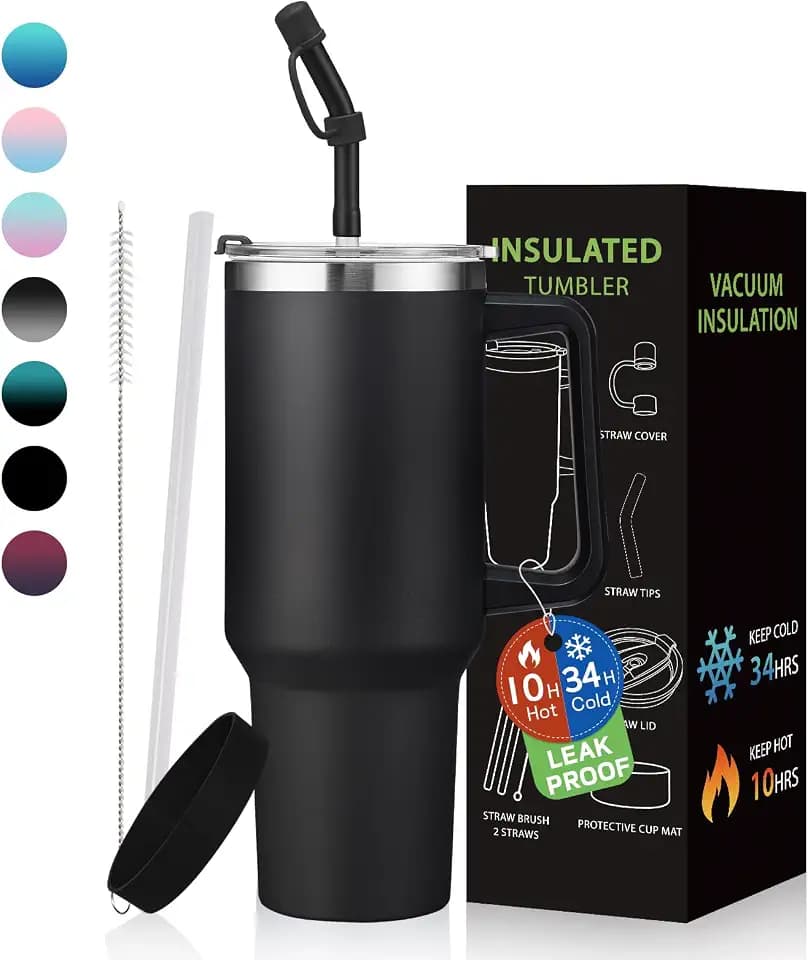 Tumbler with Lid and Straw 40oz - Stainless Steel Tumbler Travel Coffee Mug