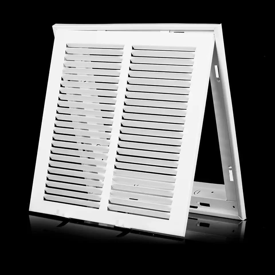 12x12 Return Air Grille [Duct Opening Size],Return Air Vent Cover for Wall Or Ceiling,Steel Return Air Filter Grilles Removable Face/Door for 1 Inch Filters (12"Wx12"H [Duct Opening])