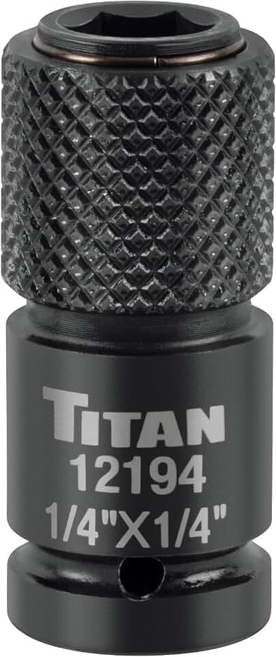 Titan 12194 1/4-Inch to 1/4-Inch Hex Drive Quick-Change Impact Adapter