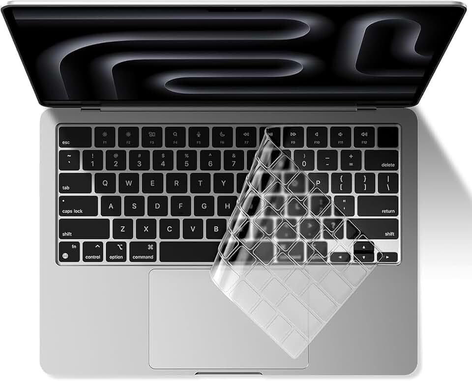 EooCoo Keyboard Cover Skin for MacBook Neo, Pro 14/16, Air 13/15, Clear