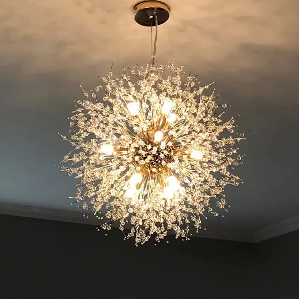 Yiisem Modern Dandelion Chandelier for Dining Room, Gold, 12-Light
