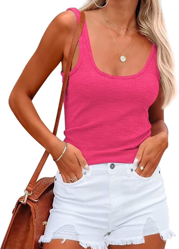 NONSAR Damen Shirts Ärmellose Sommer Tops Elastische Tank Top Slim Fit Unterhemden Damen