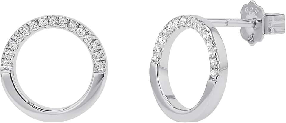 TOM TAILOR - Damen Ohrringe 925 Silber - mit Zirkonia Stein - Kreis Ohrstecker