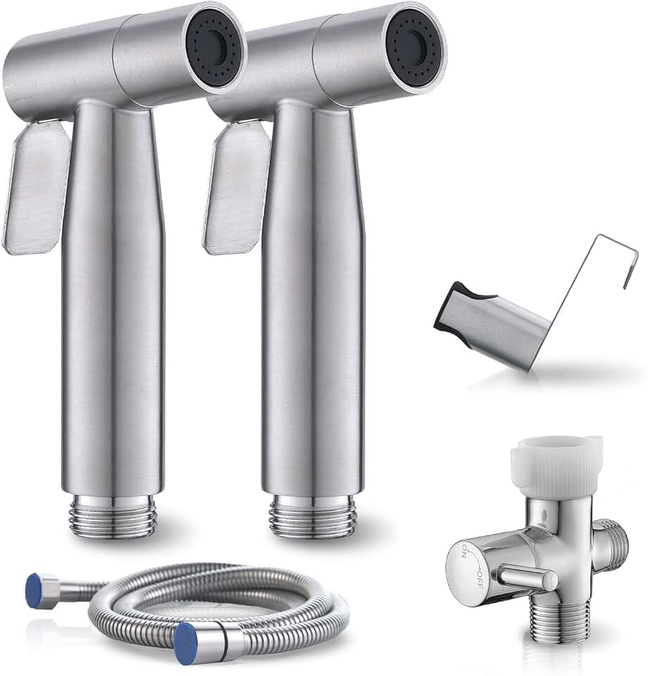 BRITULIF Bidet-Sprühgerät für Toilette, Handsprüher mit verstellbarem Strahl für Toilette, Handbidet, Stoffwindelsprüher, muslimische Dusche, Bidet, 2 Stück