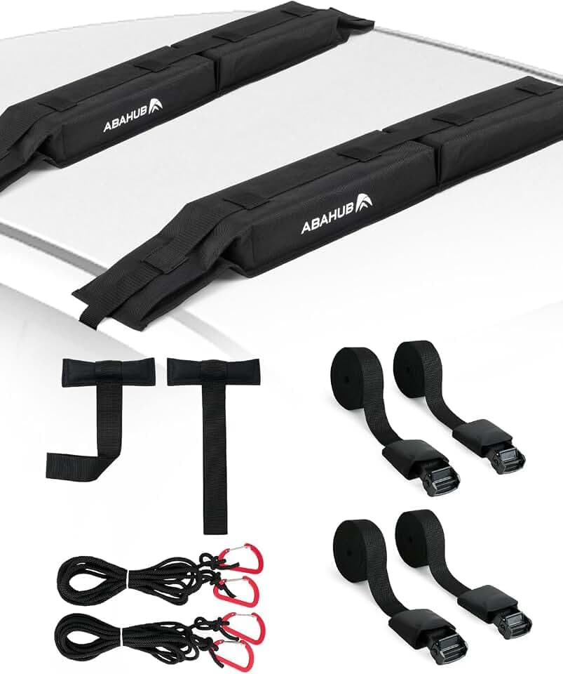 Abahub Kayak Roof Rack Soft Roof Rack Pads for Car Kayak Surfboard
