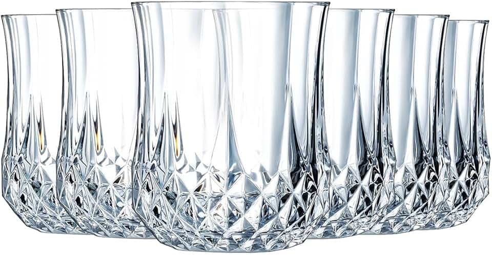 Cristal d'Arques Paris Longchamp - Weinglas 25cl - 6 Stück - aus Kwarx - verstärkte Verpackung - Glanz, Transparenz und hohe Widerstandsfähigkeit, Durchsichtig